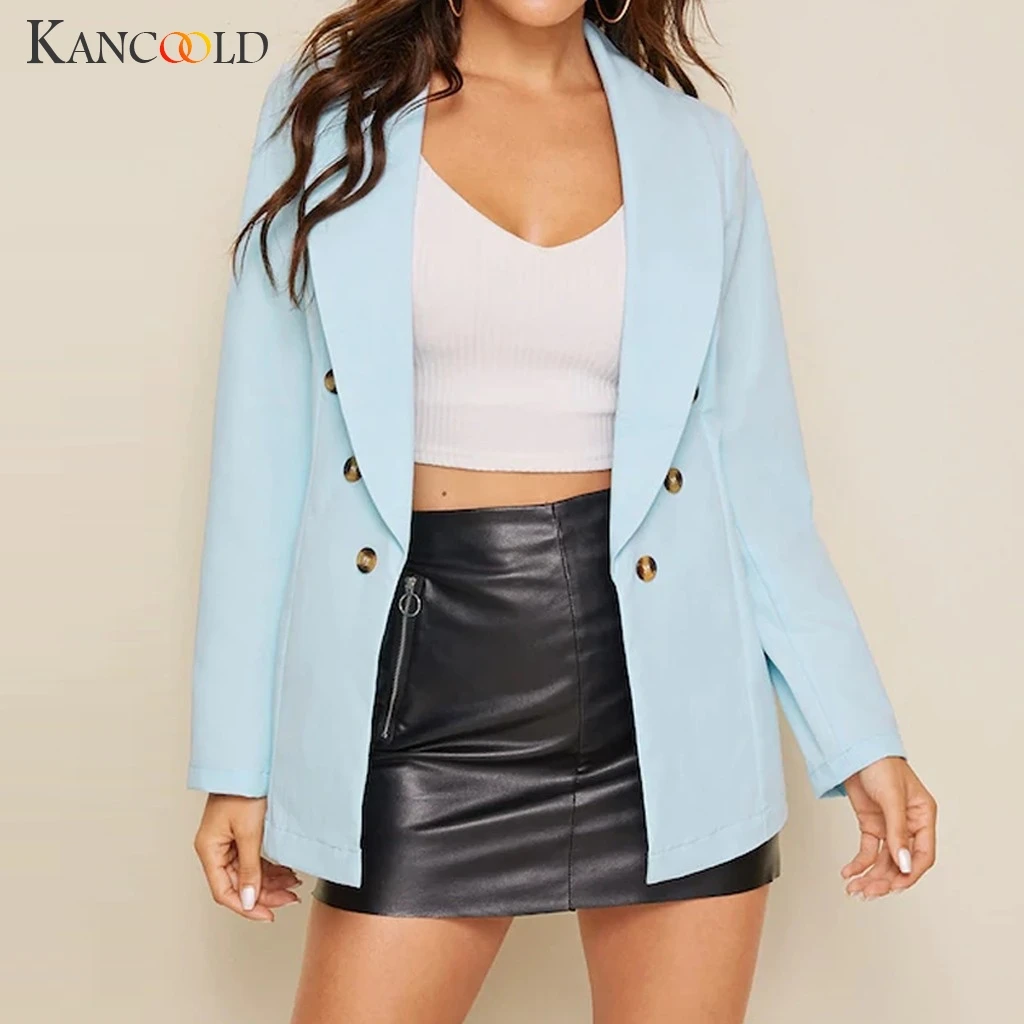 

KANCOOLD coats Fashion Women Casual Autumn Solid Button Tops Overcoat Long Sleeve Loose new coats and jackets women 2019AUG30