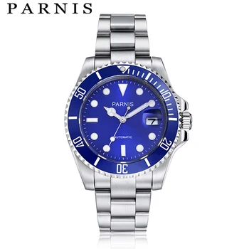 

40mm Parnis Automatic Mechanical Men Watch Diving Men's Watches Steel Miyota 8215 Sapphire crystal Classic model watch PA2105