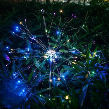 

solar dandelion flower lamp 120led Explosion Star Fireworks decoration Light Festival lamp Light fit Christmas Xmas bar park