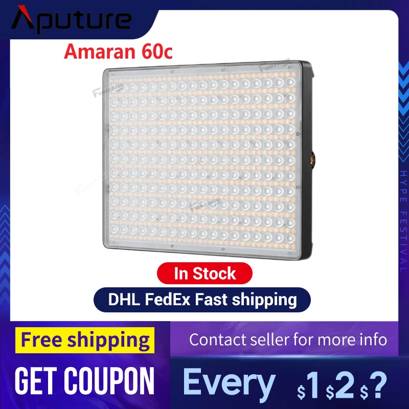 Aputure Amaran P60c RGB цветная светодиодная лампа для фотоссветодиодный емки в помещении