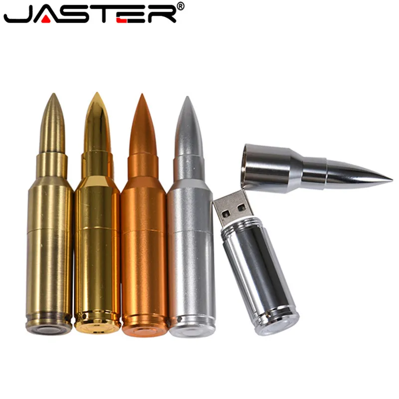 

JASTER Metal Pen Drive Bullet USB Flash Drive 4GB 8GB 16GB 32GB 64GB Pendrive Flash Card USB 2.0 Disk Stick With Key Chain