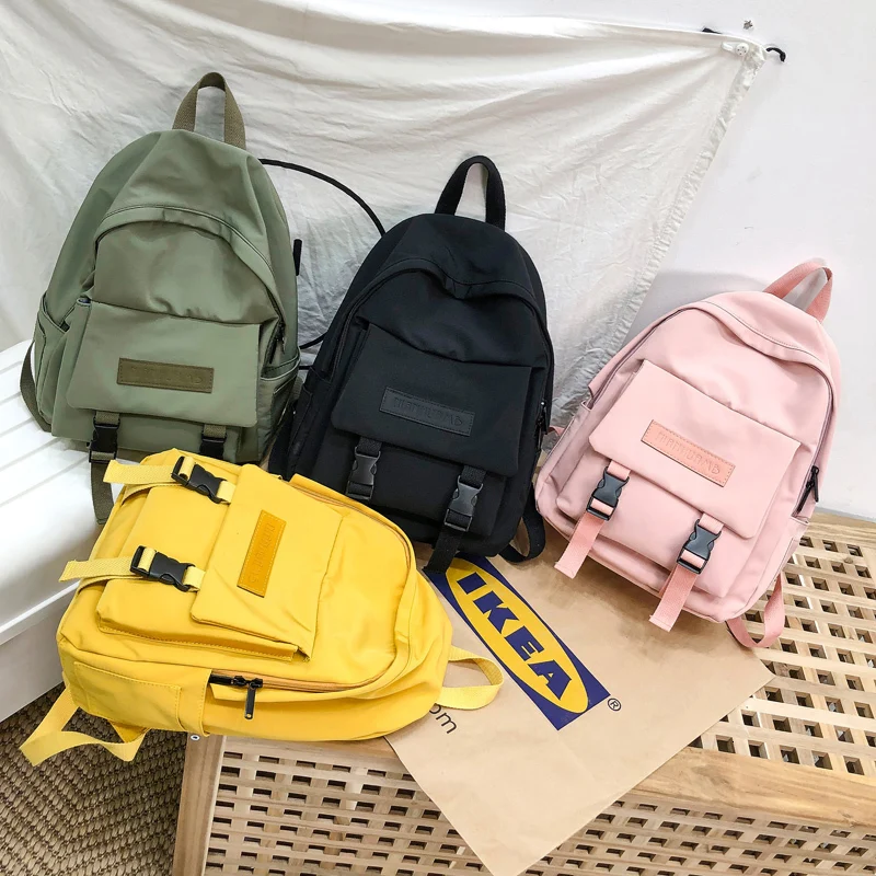

2019 Backpack Women Backpack Fashion Women Shoulder Bag solid color School Bag For Teenage Girl Children Backpacks Travel Bag