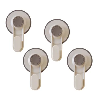 

4pcs Removeable Bathroom Kitchen Waterproof Heavy Duty Suction Cup Hooks Shower Loofah Wall Mounted Household Easy Install