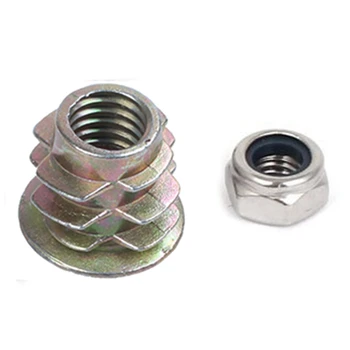 

50Pcs M6 x 1mm 304 Stainless Steel Nylock Nylon Insert Hex Lock Nuts & 30x M6X10mm Hex Socket Screw in Thread Insert Nut
