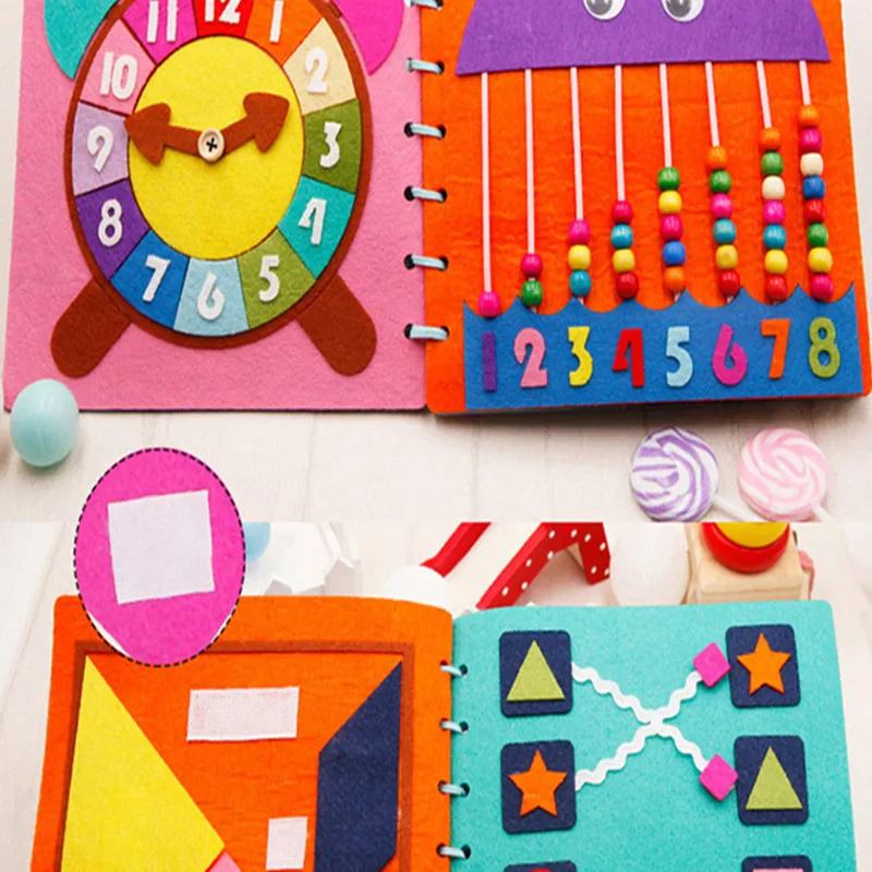 Quadro de Vestido Silencioso para Bebês Básicas da Vida Combinando com o Livro de Feltro para Bebês Brinquedos de Livros Montessori Livro Aprendizado Inicial Habilidades Brinquedos Gráficos Caseiros 5 brinquedos gráficos combinando com o livro de