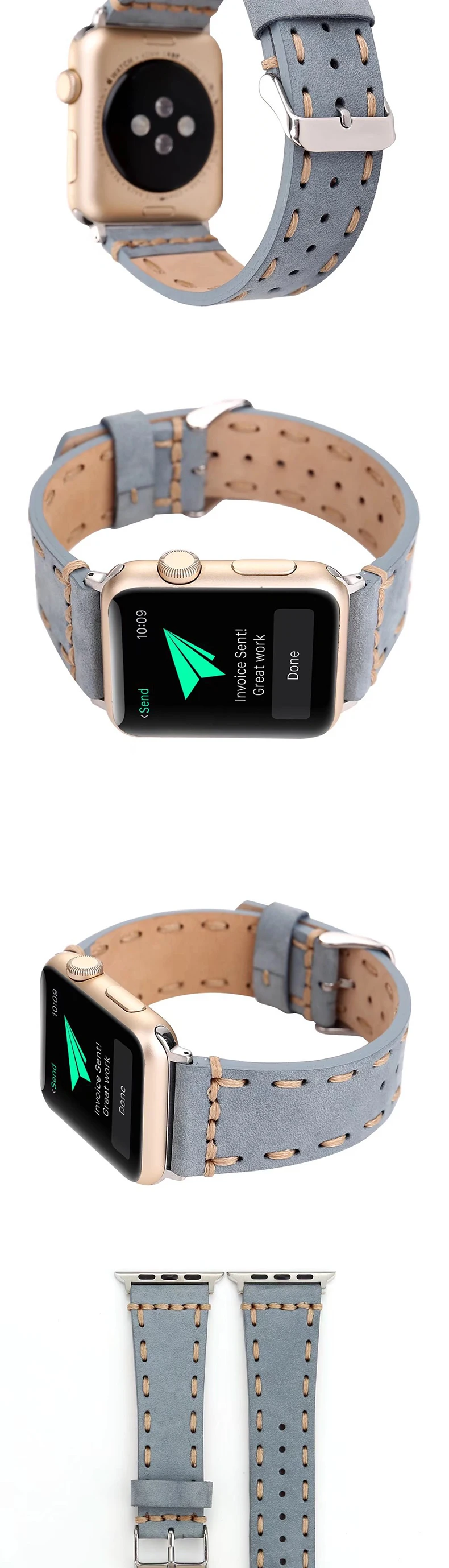 Для умных часов Apple Watch ремешок 1 2 3 4 ручной работы модный ремешок 38 мм 40 мм 42 мм 44 мм литературный стиль ремешок для Apple Watch 4 Чехол