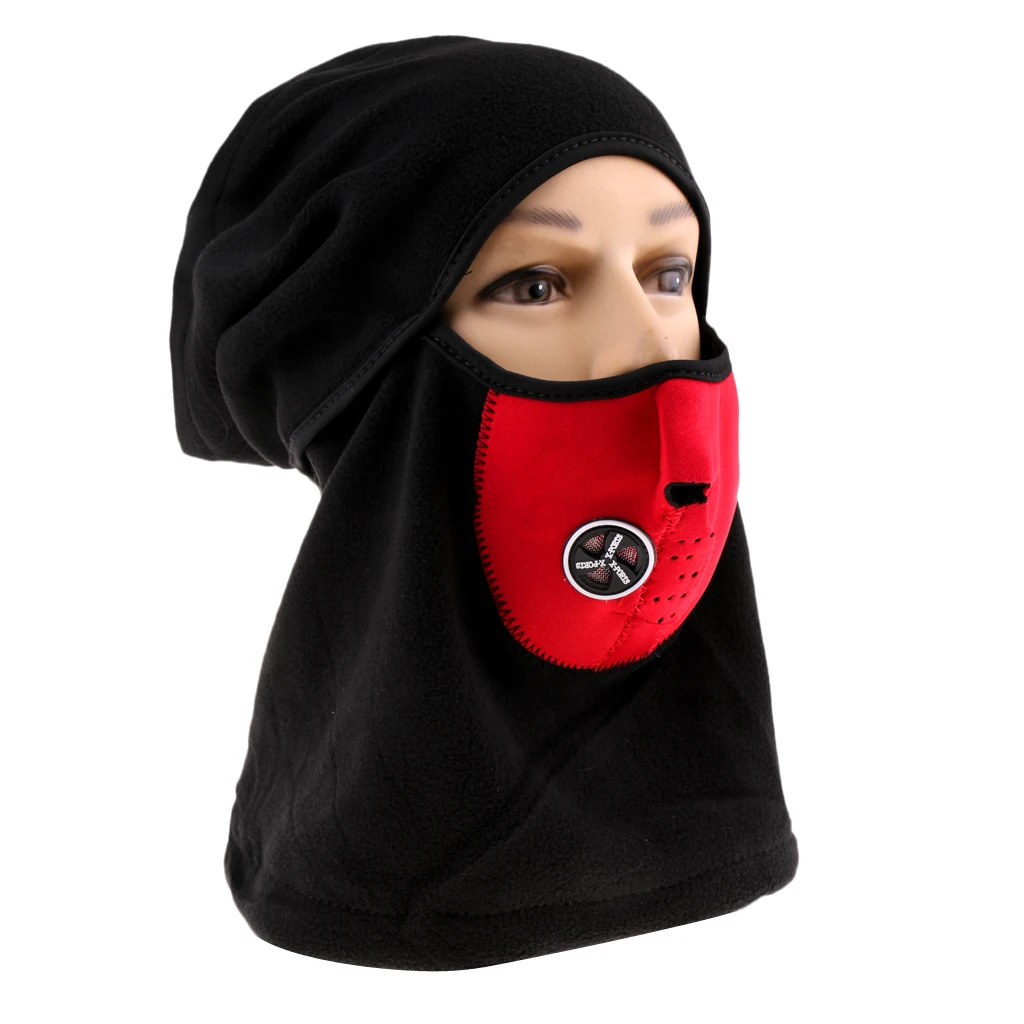 Red as described Ветрозащитная термальная флисовая велосипедная маска для всего лица, Балаклава, мягкий шейный капюшон, велосипедная маска для всего лица, комплекты для сноубординга - Цвет: Red as described