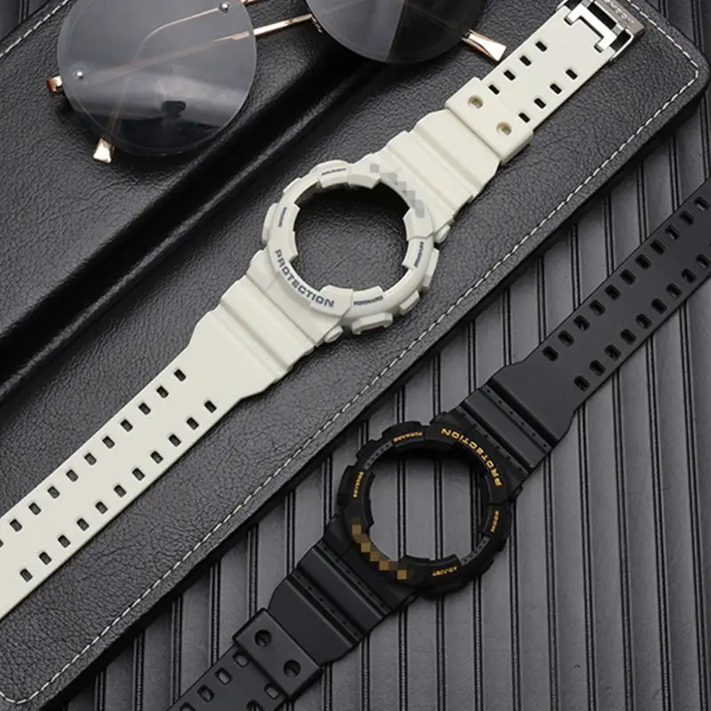 1Set Soft Silicone Rubber Wrist Strap Watch Band Case Protective Shell Cover for Casio G-Shock Smart Watch Accessories