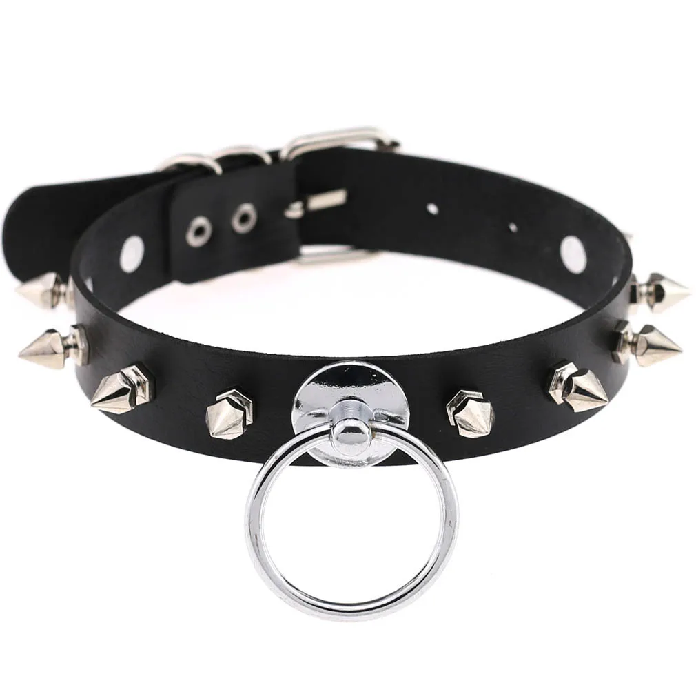 

Gothic spiked punk choker collar with spikes Rivets women men Studded chocker necklace goth jewelry