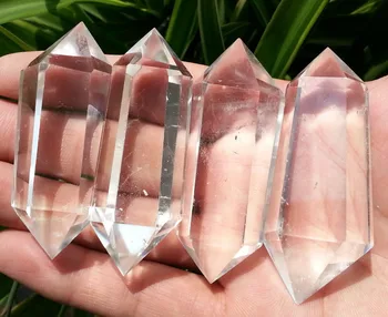 

ying 610347+++135g 4pc NATURAL CLEAR QUARTZ CRYSTAL DT WAND POINT HEALING E036