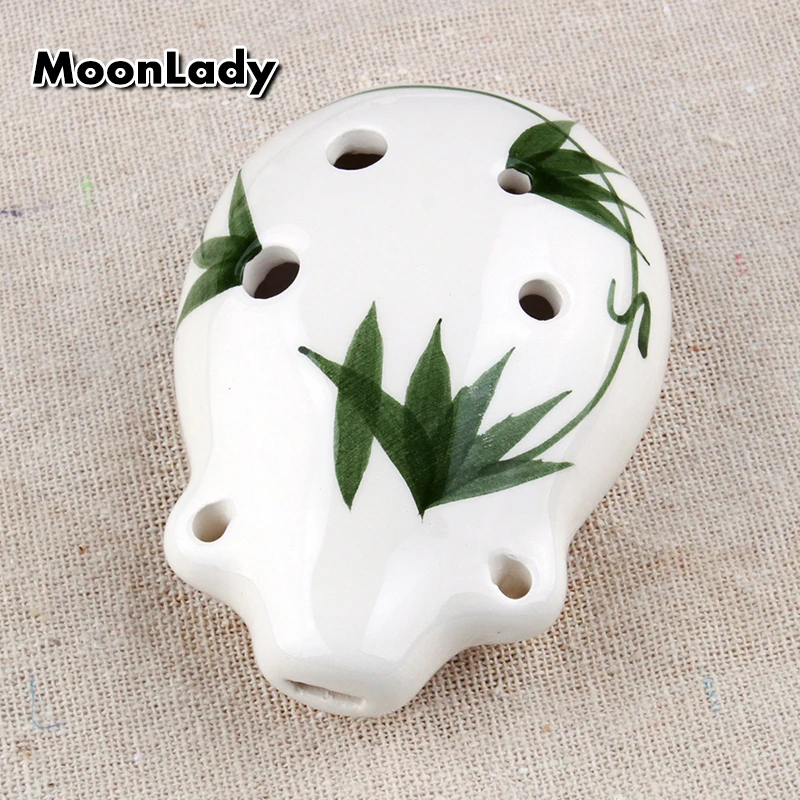  2 Colors Ocarina 6 Hole Painting Small Ocarina Alto C Tone Beginner Ocarina Tourist Souvenir Teachi - 4000389194315