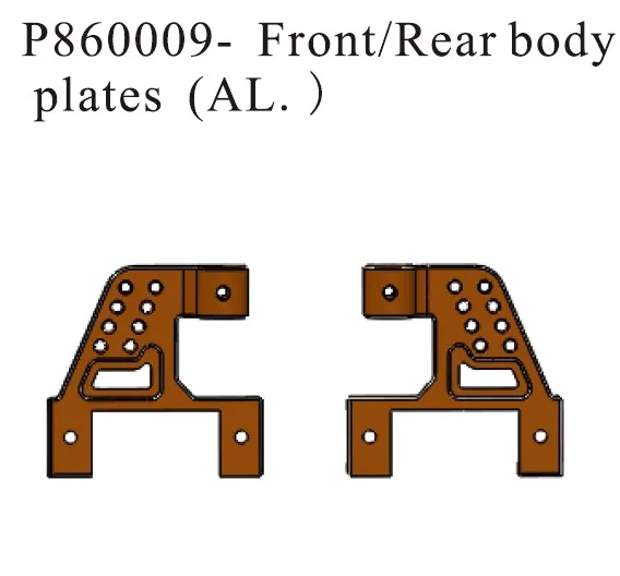 RGT RC Spare Parts P860009 Front/Rear body plates(AL.) For EX86100 Rock Cruiser RC Crawlers