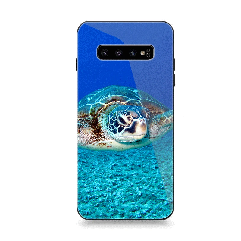 Мобильный чехол для телефона Стекло для samsung A10 A20 A30 A40 A50 A60 A70 S7 край S8 Plus Note 8 9 S10 крышка морская черепаха цвета морской волны - Цвет: G3