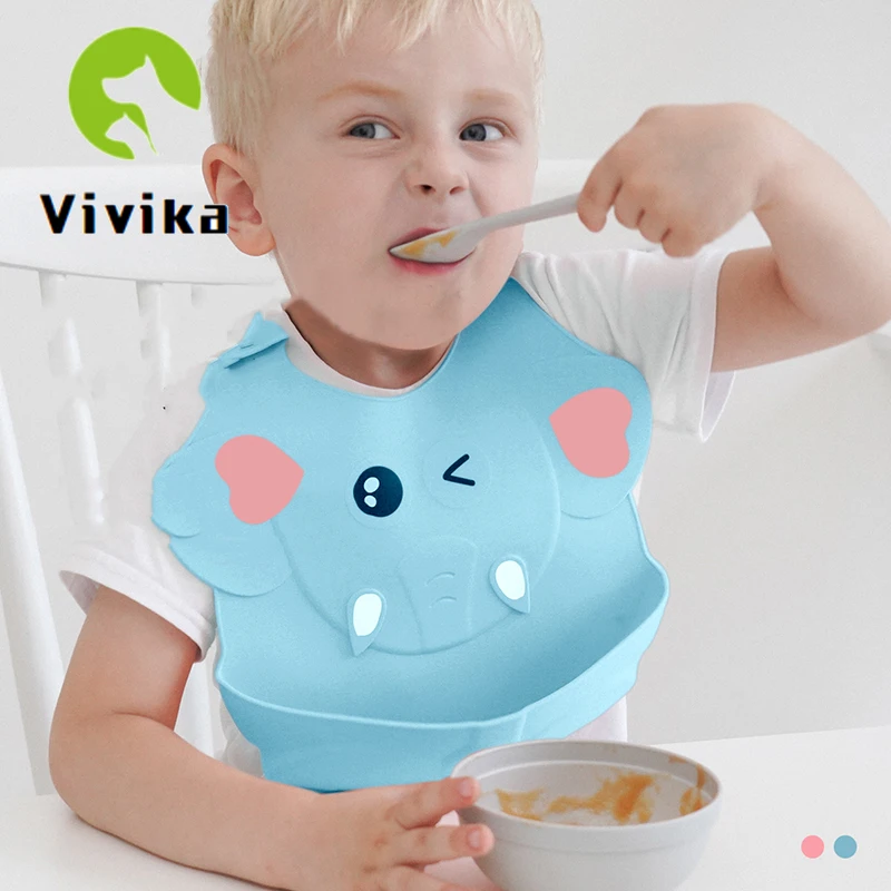 Baby Eating Bib Complementary Food Elephant Pattern Child Saliva Waterproof Silicone soft Rice | Детская одежда и обувь