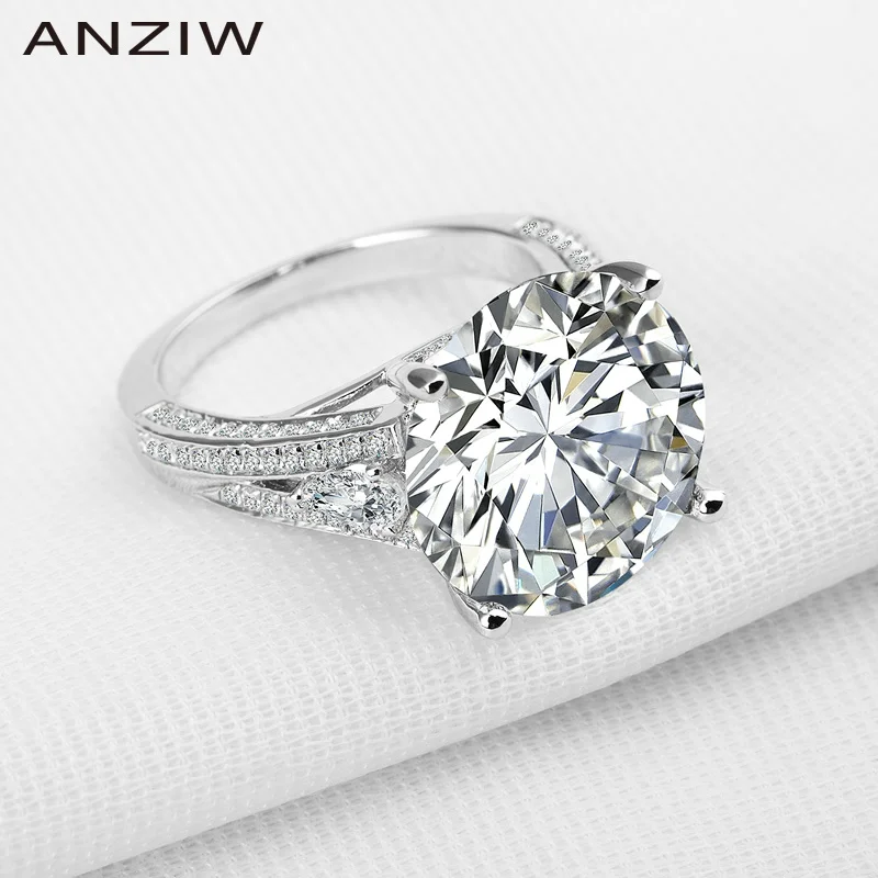 Big Luxury Wedding Ring Round Cut Sona Genuine 925 Solid Sterling Silverfor Women Engagement кольца женское plata de ley 925|luxury wedding…