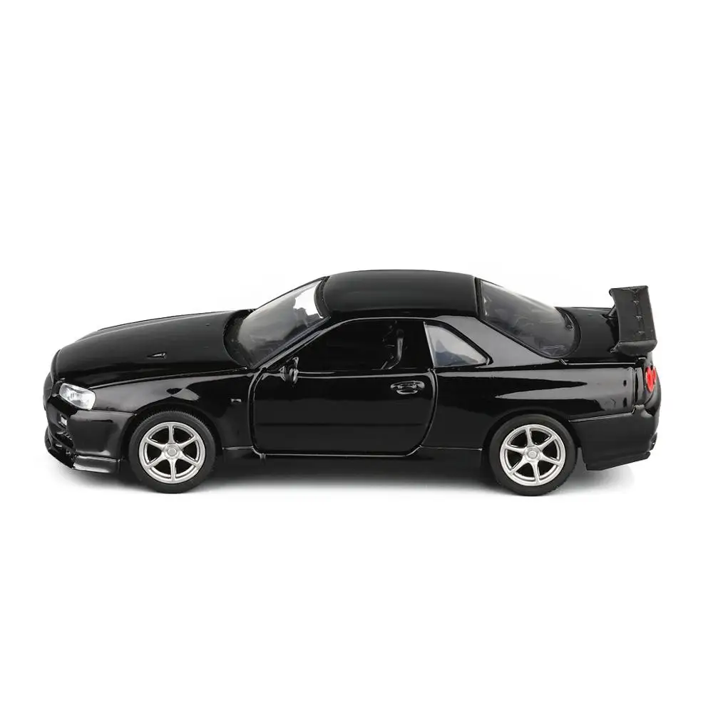Высокое качество 1:36 Nissan GT R R34 модель спортивного автомобиля из сплава с имитацией