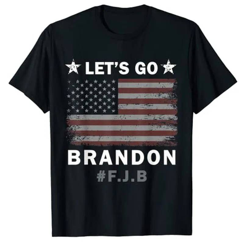 Let'S Go Brandon Tee T-Shirt Con Bandiera Americana Anti-Liberal Conservatore Best Seller