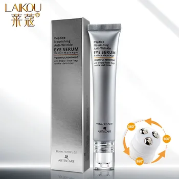 

LAIKOU Peptide Anti Wrinkles Eye Serum Roller Massager Eye Patches Skin Care Anti Puffiness Fine Lines Dark Circles Eye Cream