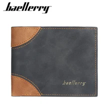 

Baellerry Men's Casual Business Wallet Slim Small Purses Wallet Short Money Bag Solid Color Leather Handbag Vintage Male Walltes