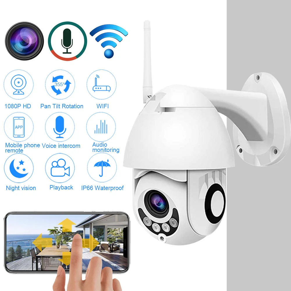 HD 1080P Беспроводная IP камера уличная купольная безопасности сетевая CCTV наблюдения