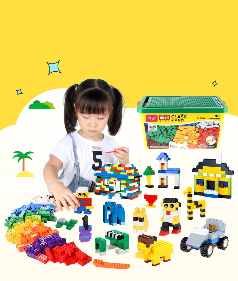 

2019 NEW small particles building blocks and rainbow particles creative DIY children's toys puzzle blocks animal traffic model