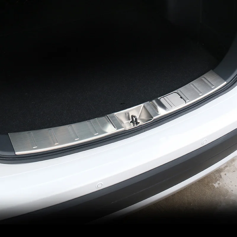 Нержавеющая сталь для Mitsubishi Outlander задний внешний+ внутренний Бампер протектор Защитная подстилка в багажник ворота