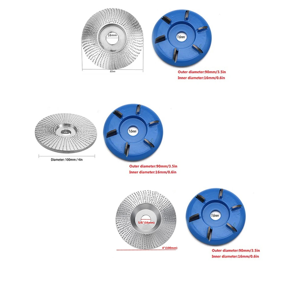 2 шт./компл. резьба шлифования угловый шлифовальник диск абразивный шесть-зуб фрезерные резак древесины шлифовальный круг для формовки мини деревообрабатывающий инструмент