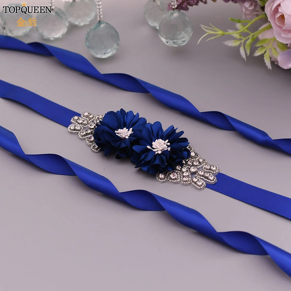 Topqueen S458-b Bridal Belt Royal Blue 
