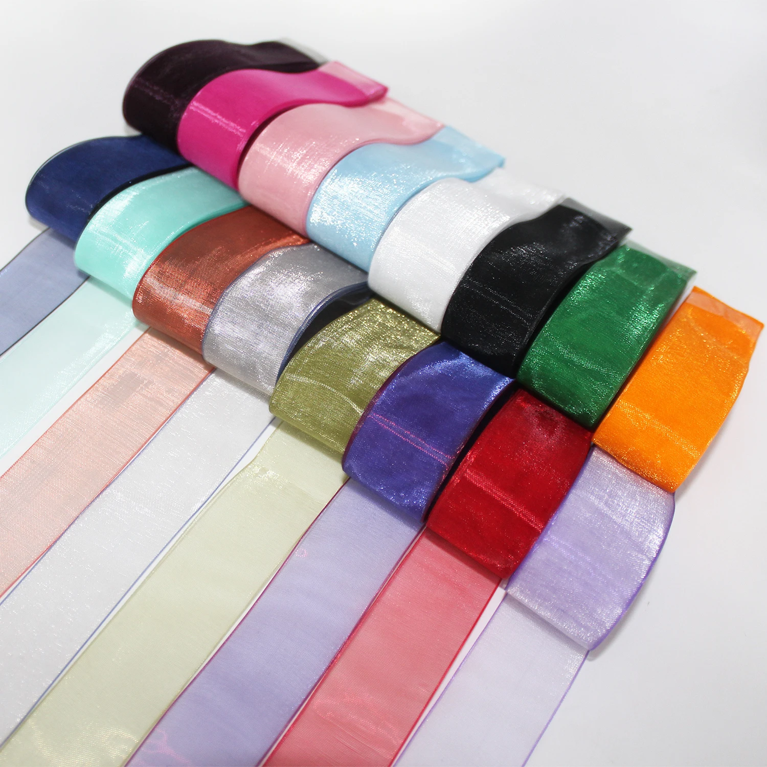 2 Metre Lengths Quality 25mm Organza Ribbon Woven Edge Polyester 25 Colours 