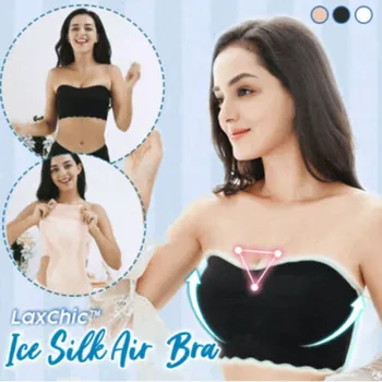 

Women Seamless Invisible Bra Summer Ice Silk Air Bra Lingerie Tank Top Brassiere Tube Top Strapless Push Up Bra Ladies M6