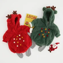 Ensemble de 2 pièces pour bébé, combinaison à capuche, en velours épais, chaud, cerf, barboteuse, nouvelle collection hiver 