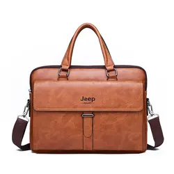 3 Colors Fashion Men's Briefcases 14 Laptop Bag Top Quality Waterproof Durable Men Leather Bag Men's Shoulder Bag Computer Bag