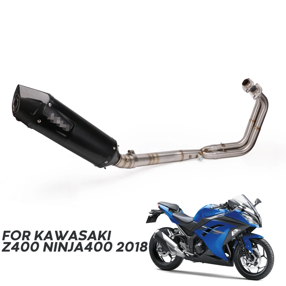 Глушитель выхлопной трубы для мотоцикла, полная выхлопная система для Kawasaki Ninja 400 EX400 z400 NINJA400 полная система - Цвет: Black