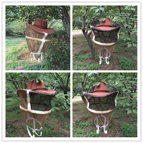 Шапка пчеловода экспортный инструмент пчеловода модель ковбой пчелы шляпа с защитной сеткой пчелиная шляпа классическая форма пчелиная разведение