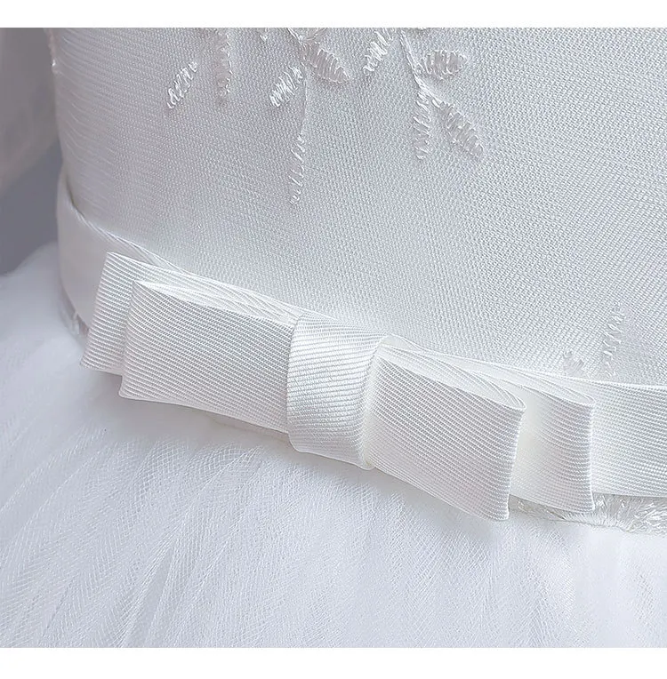 Hot Selling Small CHILDREN'S Princess Cake Dress CHILDREN'S Dress Gauze Long Sleeve 2-10-Year-Old Lace Dress