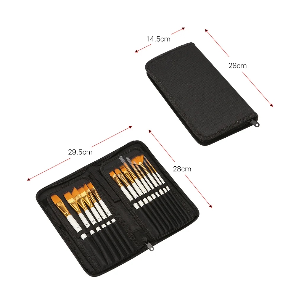 

Multipurpose Paintbrush Set Nylon Hair Painting Brushes with Storage Case Palette Knife Sponge Ball Art Paint Brush Set
