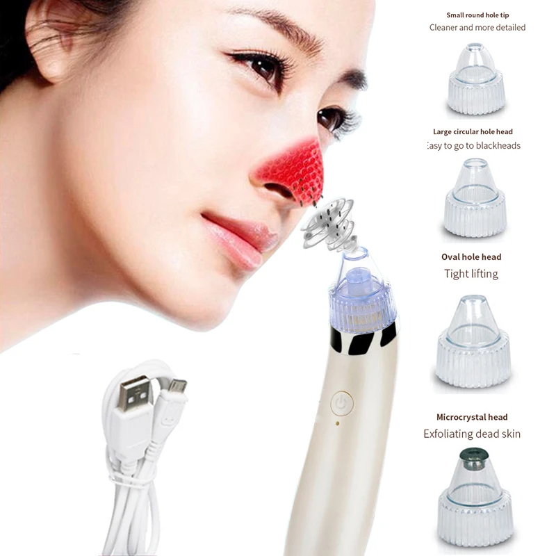 

Electric Acne Blackhead Vacuum Cleaner Pore Skin Care Tools Nose Face Deep Cleansing Suction Machine With 4 Head Beauty Machine