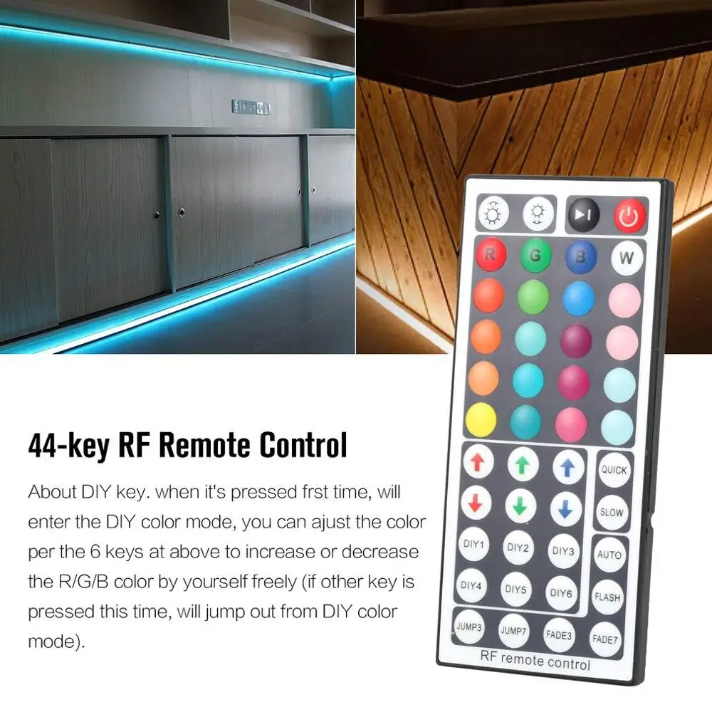 12 В постоянного тока RGB светодиодный пульт управления 44 клавишами RF беспроводной мини светодиодный пульт дистанционного управления для светодиодной ленты светодиодный диммер