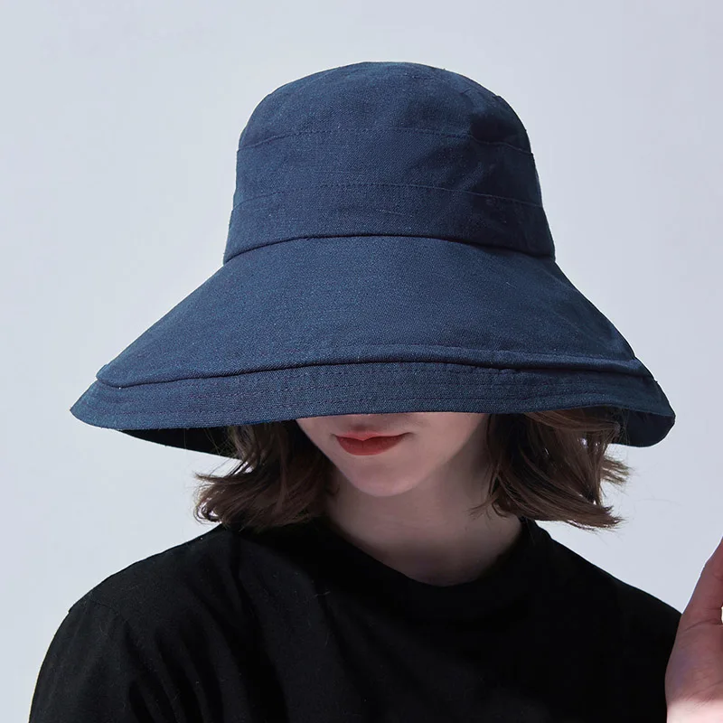 black bucket hat with string