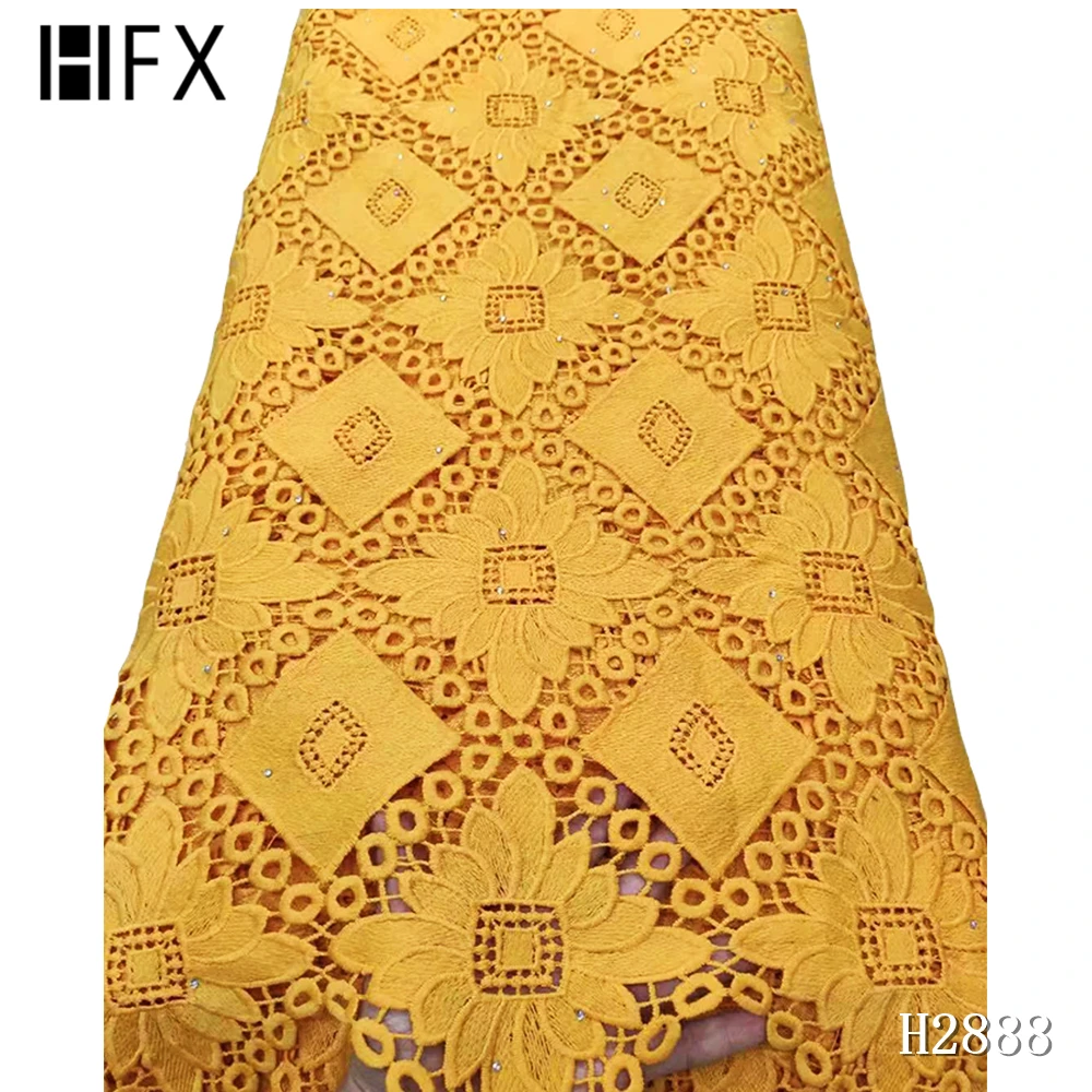 HFX 2019 новейшая вышитая нигерийская гипюровая кружевная ткань с французским