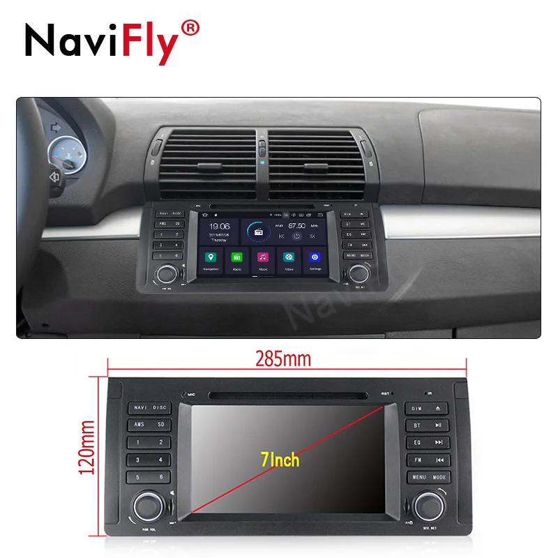 Sale NaviFly IPS+DSP Android 9 car dvd radio player for BMW 5 Series E53 X5 E39 5 1997-2006 Auto gps system WIFI BT RDS USB MAP Link 1