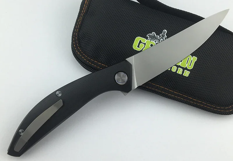 GREEN THORN SIGMA Flipper folding knife D2 blade Titanium+ G10 steel handle outdoor camping kitchen fruit knife EDC tool