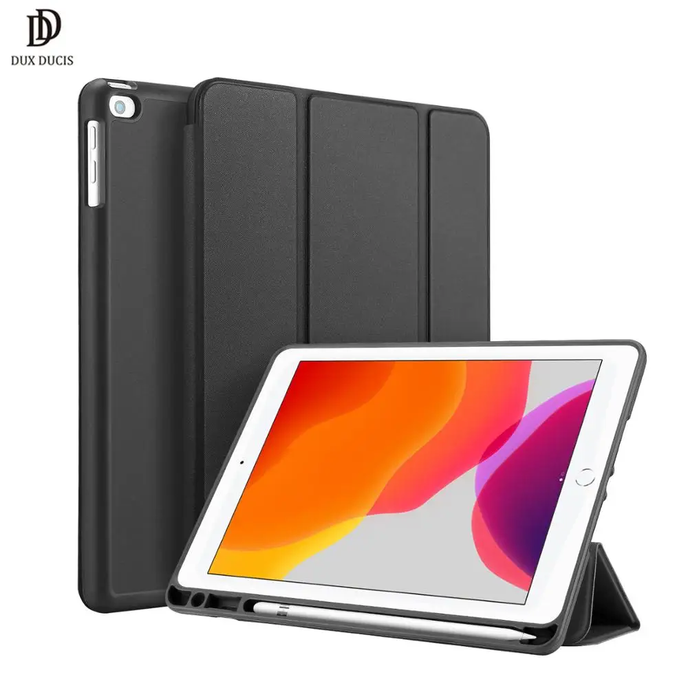 DUX DUCIS умный чехол для iPad 7 PU кожаный флип мягкий чехол для iPad 7th Gen 10,2 дюймов Чехол iPad 10,2 карандаш держатель Funda