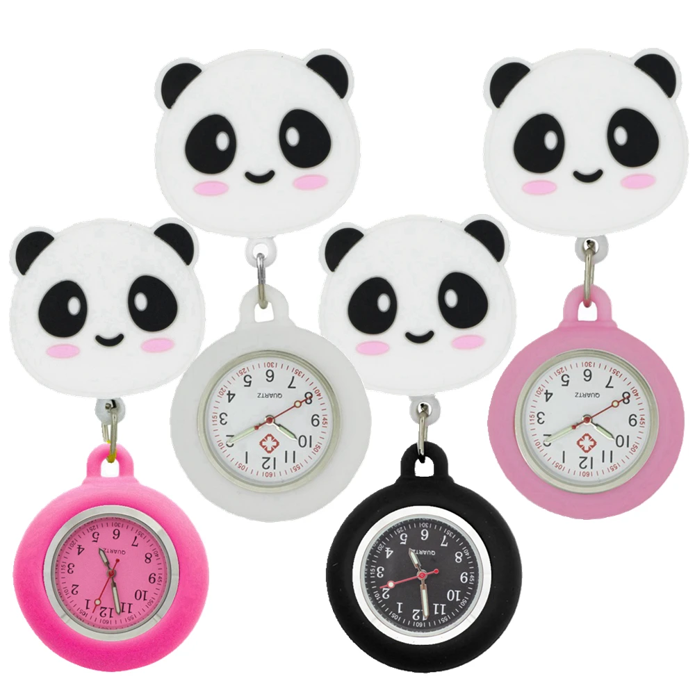Pocket-Watches Watch-Clock Medical-Dress Panda Nurse-Doctor Cartoon Gift Silicone Hospital