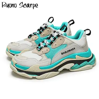 

Women Mesh Sports Sneakers Lace Up Thick Bottom Trainers Shoes Platform Designer Brand Shoes Casual Dad Shoes New Men's Sneakers