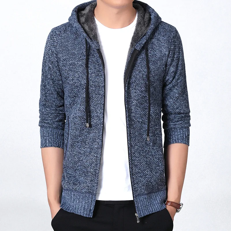 

2018 Autumn And Winter New Style Daddy Clothes Brushed And Thick Hooded Sweater Middle-aged MEN'S Wear Large Size Fully Zipper S
