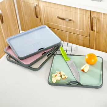 

Wheat Straw Beveled Anti-Skid Cutting Board Kitchen Grinding Ginger Garlic Double-Sided Cutting Board Kitchen Dedicated Tools