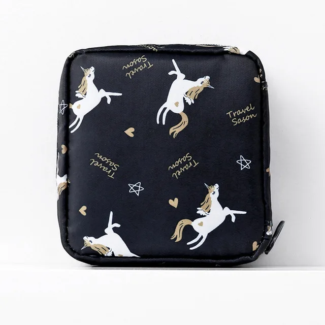 Unicorn Тампон, сумка для хранения гигиенических подушечек, женские салфетки, органайзер, женская косметичка, кошелек для монет, органайзер для ювелирных изделий - Цвет: Unicorn
