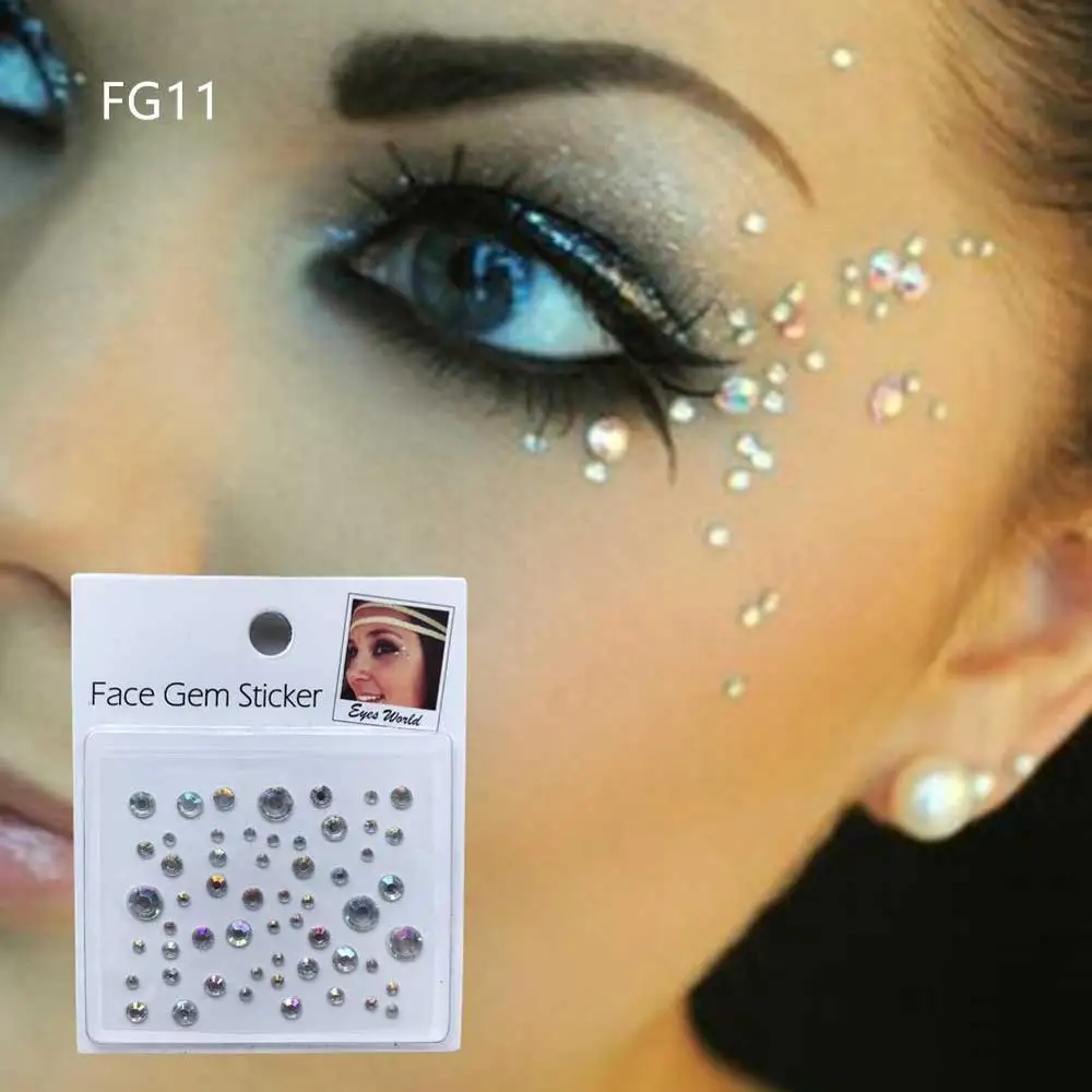 Shegazzi 9 Sheets Face Jewels Rhinestones For Makeup, Bindi Dots Face Gems  Stick On Eye Rhinestone Sticker, Tears Rainbow Star Diamond Crystals