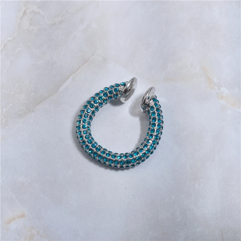 Timeless Wonder New Crystal Encrusted Circle Ear Clip Earrings Women Jewelry Punk Rock Ear Cuff Non Pierced Gothic Earcuff 6466